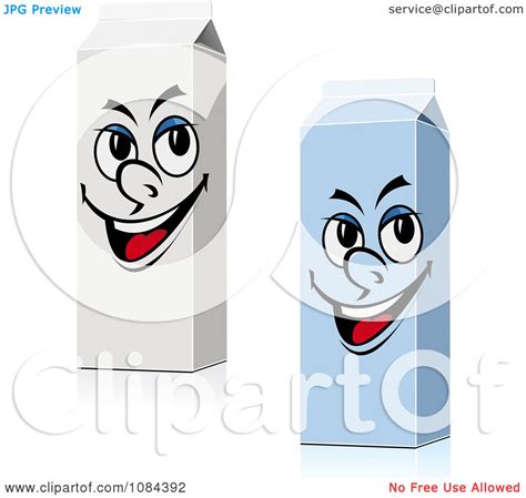 Clipart Two Milk Cartons Royalty Free Vector Illustration By Vector