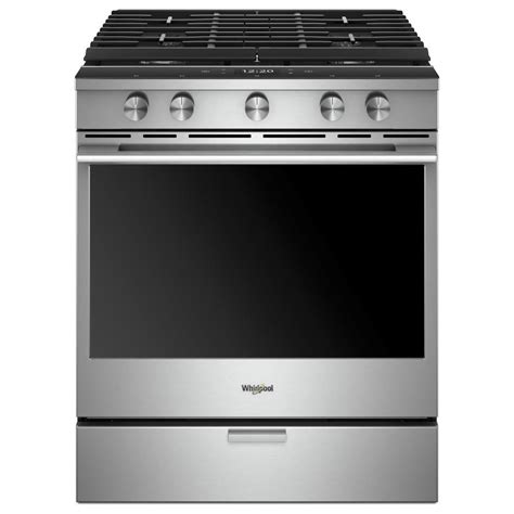 Whirlpool 5 8 Cu Ft Smart Contemporary Handle Slide In Gas Range With
