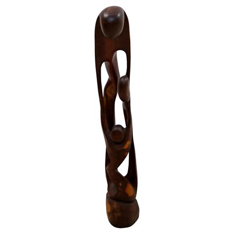 Mid Century Modern Carved Wood Abstract Sculpture At 1stdibs