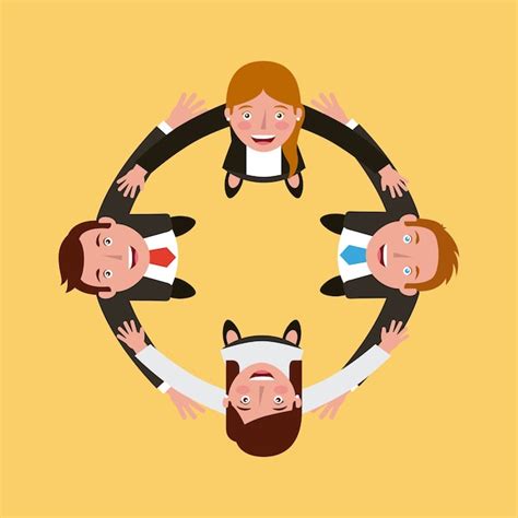 Premium Vector Group Of People Business Around Circle