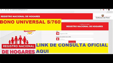 Son varios pasos que debe seguir para empadronarse si es que no es beneficiario del bono familiar. Bono Familiar Universal S/760 y Registro Nacional de ...