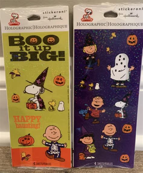 Halloween Peanuts Snoopy Lucy Charlie Stickers Hallmark Holographic 8