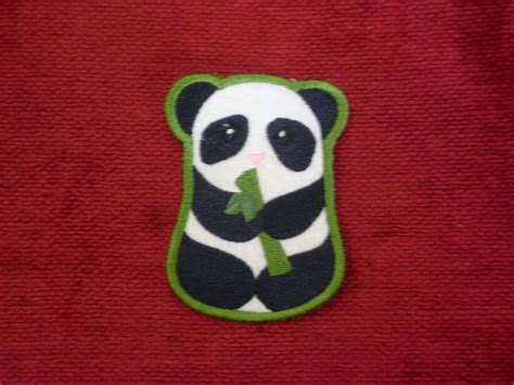 Panda Patch Applique Embroidered Sew On Patch Patches Fabric Etsy Uk