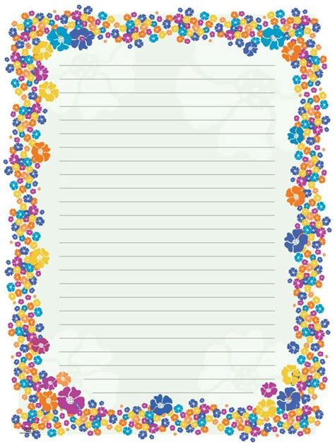 Printable Lined Paper With Border Printable World Holiday