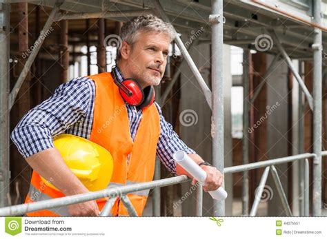 Smiling Male Construction Worker Stock Image Image Of Expert Build