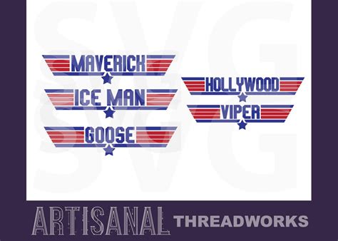 Top Gun Font Svg Cutting Files Maverick Ice Man Goose Etsy