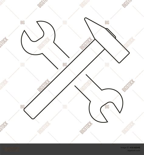 Simple Spanner Hammer Vector And Photo Free Trial Bigstock