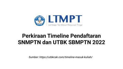 Timeline Masuk Kuliah Snmptn Dan Utbk Sbmptn Utbk Cak