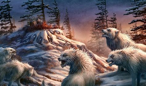 Snow Werewolves Lobo Fantasía Criatura Y Animales