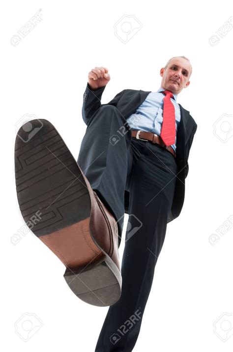 Low Angle Of Business Man Stepping On Pose Reference Pose