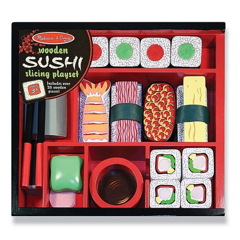Melissa And Doug Sushi Slicing 24 Piece Wooden Playset Multi Wooden