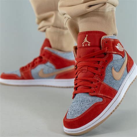 Air Jordan 1 Mid Denim Red Dm4352 600