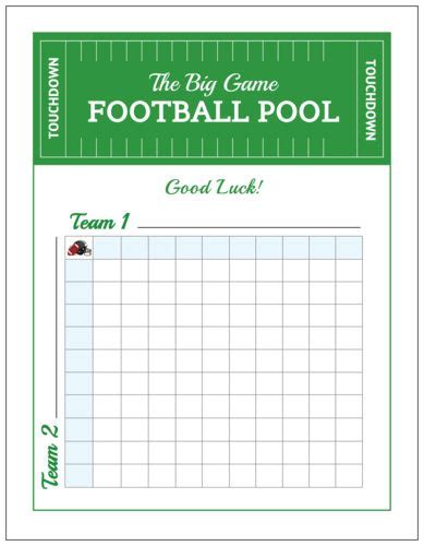 The Big Game Football Pool Party Game Poster Template Onlinelabels
