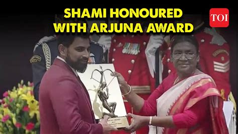 national sports awards indian cricketer mohammed shami receives arjuna award from president
