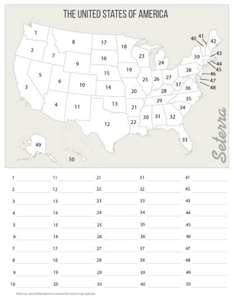 Within United States Map Quiz Printout Geography Worksheets Map Quiz