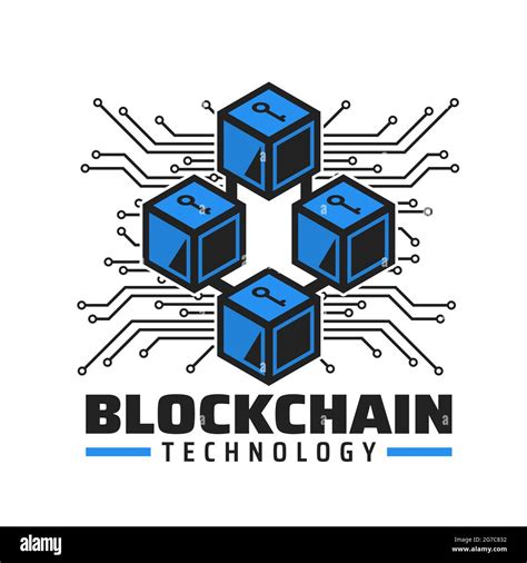 Blockchain Technology Icon Cryptocurrency Payment Service Vector