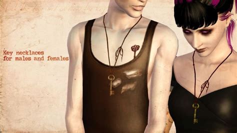 Clubcrimsyn Key Necklaces For Males And Females Female Sims 4