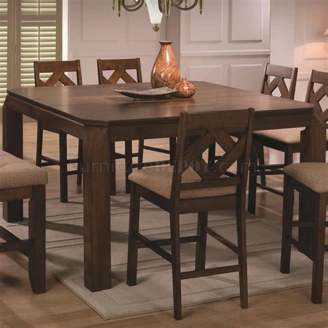 Walnut Finish Modern Counter Height Dining Table Woptions