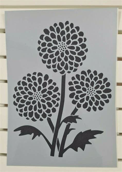 Chrysanthemum Flower Plant Stencil Mylar 190mic A4 Sheet Size Etsy Uk