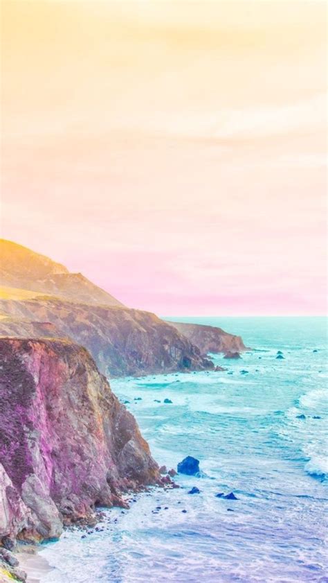 Matt Crump Photography Iphone Wallpaper Pastel Ocean Cliff Sea