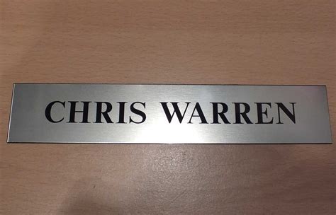 Door Nameplate Made To Order Brushed Stainless Steel Effect
