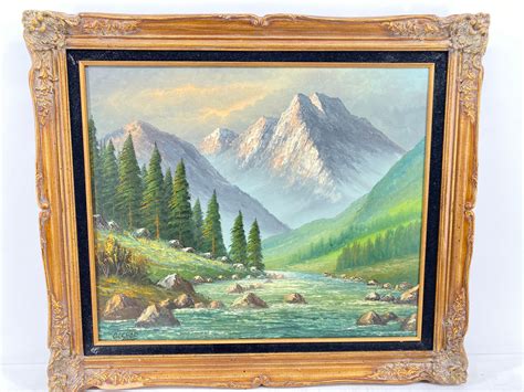 Lot Olshof Stoltz Mountain Landscape Oil On Canvas