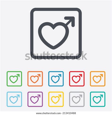 Male Sign Icon Male Sex Heart Stock Vector Royalty Free 213410488