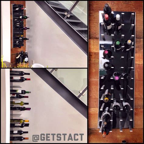 Unique styling and free shipping! Installed piano black STACT wine wall | Wine wall, Wall ...