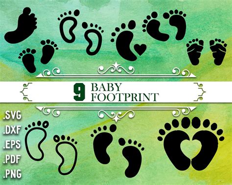 Baby Footprint Svg Baby Feet Svg Baby Shower Svg Baby Footprints Svg
