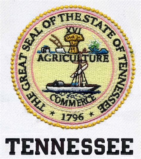 Tennessee State Seal Embroidery Design Annthegran