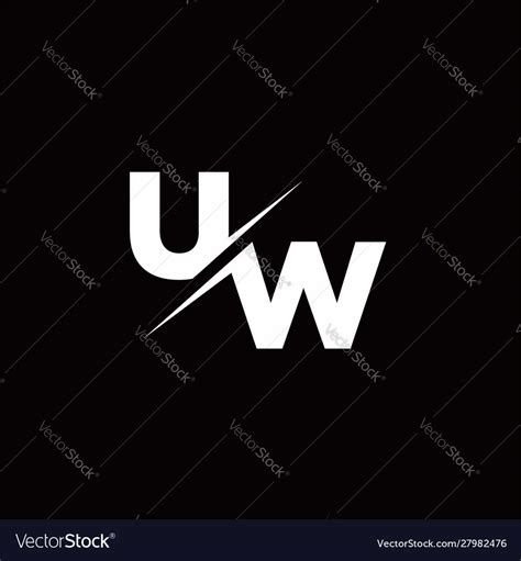 Uw Logo Letter Monogram Slash With Modern Logo Vector Image