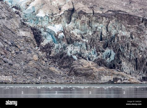 A Glacier With Blue Ice In Kenai Fjords National Park In Alaska Stock