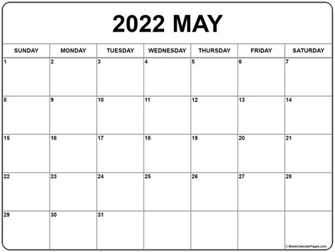 2022 Calendar Printable Blank Printable Calendar 2021