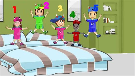 Five Little Monkeys Jumping On The Bed Cheeky Diablo Cartoon 5 Little