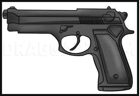 How To Draw A Simple Gun Step By Step Drawing Guide By Dawn Dragoart