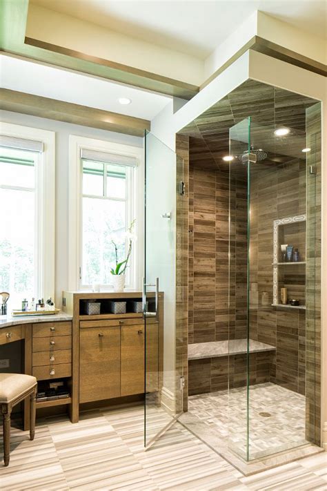 Seamless Glass Shower Organic Bathroom Design With Seamless Glass