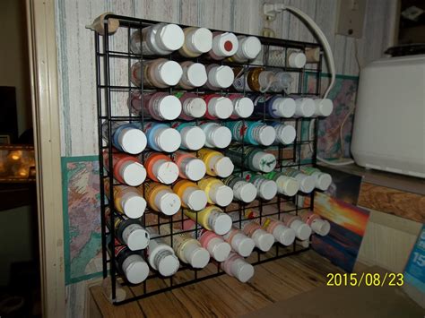 My Finished Acrylic Paint Holder Made From 4 Wine Corks 4 Cable Ties