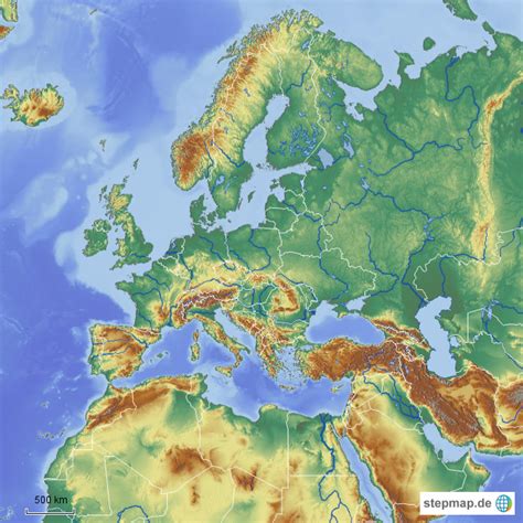 StepMap Europa physisch Landkarte für Deutschland