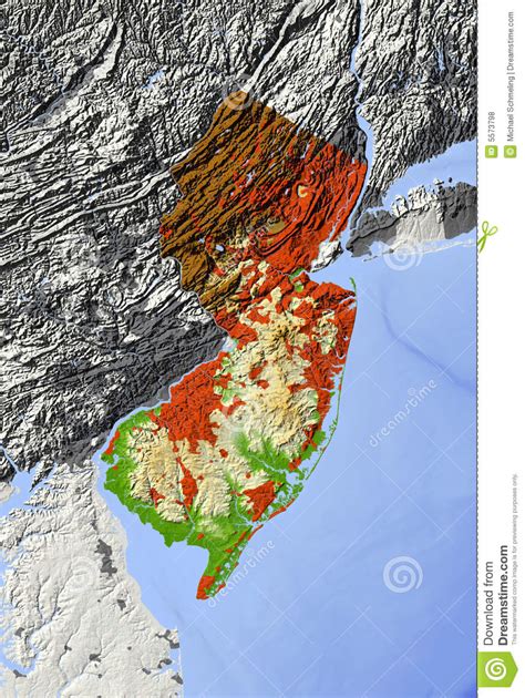 New Jersey Relief Map Royalty Free Stock Photos Image