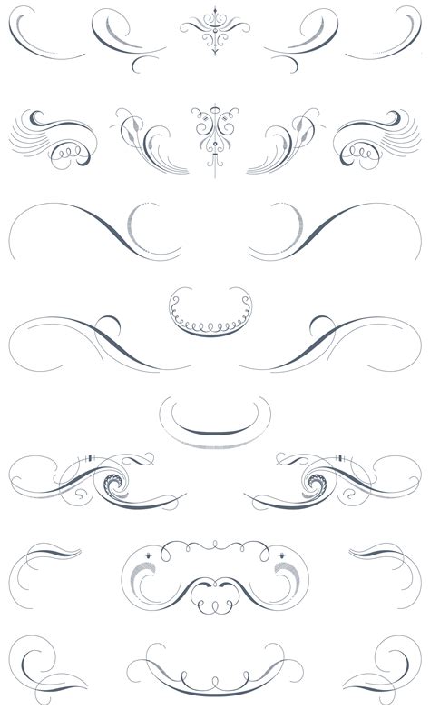 Luxurious Flourishes Vector Pack - 543 Vector Ornaments, 179 decorative Frames to create Vintage ...
