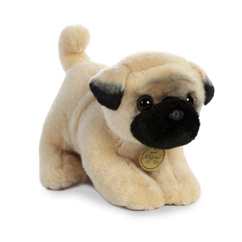 Realistic Stuffed Pug Puppy 9 Inch Miyoni Plush Aurora Stuffed Safari