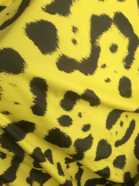 Oversized Yellow Leopard Print Lycra Spandex Fabric 4 Way