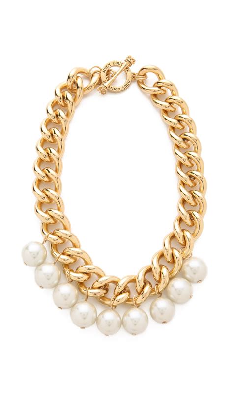 Juicy Couture Chunky Chain Necklace In Metallic Lyst