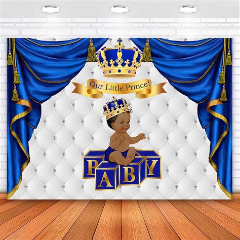 Buy Avezano Royal Blue Baby Shower Backdrop Ethnic Little Prince Gold