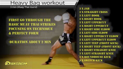 cool muay thai kickboxing mma heavy bag workout 3 5 x 3 min youtube