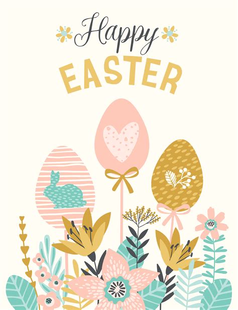 Happy Easter Vector Template For Card Poster Flyer And Other Users