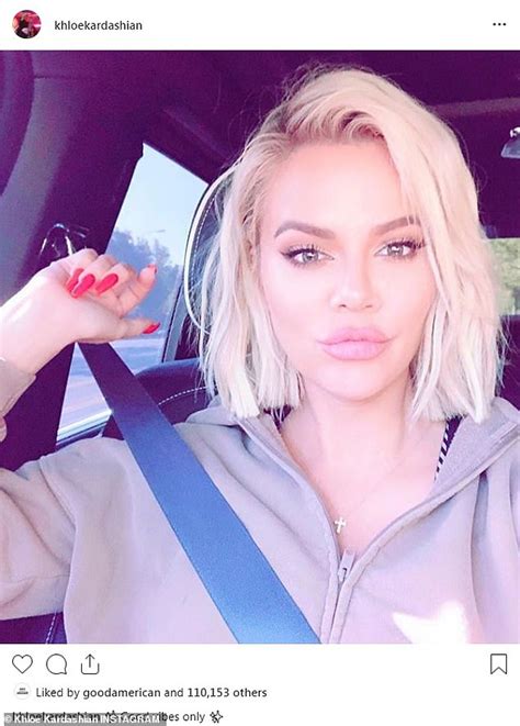 Khloe Kardashian Shows Off Massive Plump Pout In Good Vibes Car Selfie Daily Mail Online