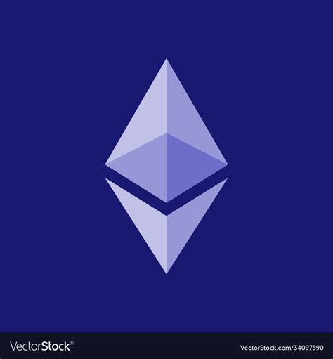 Blue Ethereum Icon Logo Digital Cryptocurrency Vector Image
