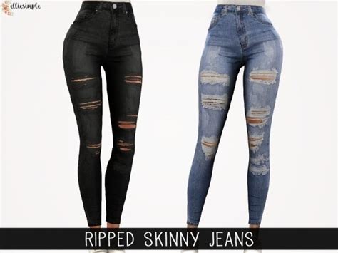 Elliesimple Ripped Skinny Jeans The Sims 4 Download