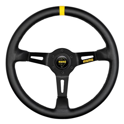 Momo Model 08 Race Rally Steering Wheel Black Leather Black Spokes